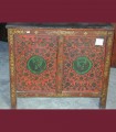 448 - VENDUTO - Antico mobile tibetano laccato, inizio 20th secolo, misure cm L82 x A74 x P47