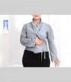 536 - Giacca collo a scialle, lino, seta e velluto