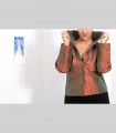 580 - Giacca-Camicia, taffetà di seta, collo e polsi arricciati