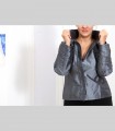 582 - Giacca-Camicia, taffetà di seta, collo e polsi arricciati