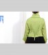 605 - Camicia-Giacca, seta fiori jacquard, collo arricciato