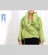 605 - Camicia-Giacca, seta fiori jacquard, collo arricciato