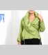 605 - Camicia-Giacca, seta fiori jacquard, collo arricciato