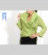 605 - Camicia-Giacca, seta fiori jacquard, collo arricciato