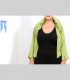 605 - Camicia-Giacca, seta fiori jacquard, collo arricciato