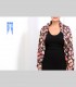 607 - Camicia "Petalo", seta stampata, doppio collo