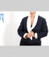 625 - Giacca corta double face, pashmina e shantung di seta, collo a scialle