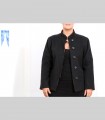 626 - Giacca double face, pashmina e taffetà di seta, collo coreano