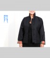 627 - Giacca double face, panno di pashmina e taffetà di seta, collo alto