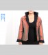 627 - Giacca double face, panno di pashmina e taffetà di seta, collo alto