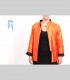 628 - Giacca double face, pashmina, taffetà di seta, collo coreano