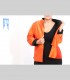628 - Giacca double face, pashmina, taffetà di seta, collo coreano