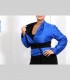 645 - Giacca kimono double face, corta, panno di pashmina, shantung di seta