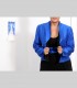 645 - Giacca kimono double face, corta, panno di pashmina, shantung di seta
