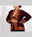 702 - Giacca double face, pashmina ricamata, seta antica