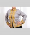 703 - Giacca double face, pashmina ricamata, seta antica