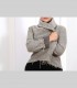 712 - Giacca morbida, pashmina, collo a scialle
