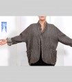 715 - Giacca morbida, pashmina, collo coreano
