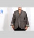 715 - Giacca morbida, pashmina, collo coreano