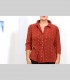 726 - Camicia "Virgola", chiffon di seta broccato