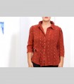 726 - Camicia "Virgola", chiffon di seta broccato