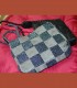 091 - Borsette pochette, a scacchi, seta, perline di vetro