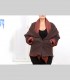 754 - Giacca kimono double face, pashmina bouclé e taffetà di seta