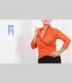 794 - Camicia incrociata, chiffon di seta broccato