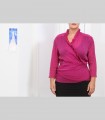 795 - Camicia incrociata, chiffon di seta broccato