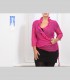 797 - Camicia incrociata, chiffon di seta broccato