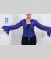 827 - Camicia "Pirò", collo con rouches, seta leggera