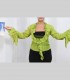 828 - Camicia "Pirò", collo con rouches, seta leggera