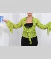 828 - Camicia "Pirò", collo con rouches, seta leggera
