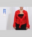 829 - Camicia "Pirò", collo con rouches, seta leggera