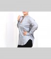 674 - Camicia, seta 21 grammi, collo coreano