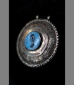893 - Antique Afghan pendant - silver and turquoise  (early 20th century)