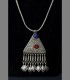 907 - Antica collana, argento, vetro, Gujarat, 19th secolo, India