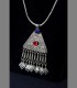 907 - Antica collana, argento, vetro, Gujarat, 19th secolo, India