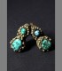 925 - Antique pair of Tibetan rings, silver and turquoise