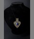 926 - Raro pendente turcomanno, argento, lapislazzuli, Tekke, 20th secolo, Afghanistan