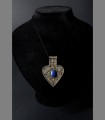 926 - Raro pendente turcomanno, argento, lapislazzuli, Tekke, 20th secolo, Afghanistan