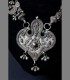 936 - Ancient and rare necklace in molten silver (late 18th century)