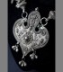 936 - Ancient and rare necklace in molten silver (late 18th century)