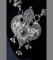 936 - Ancient and rare necklace in molten silver (late 18th century)