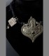939 - Antique necklace with central medal and pair of peacocks (second half 19th century)