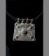 941 - VENDUTA - Antica collana zoroastriana, argento, vetro, Persia, 19th secolo, Iran