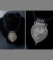 036 - Antico pendente Hanuman, argento, Madurai, 18th secolo, India