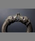 031 - Antico bracciale nuziale Maharani, argento, vetro di Aleppo, Udaipur, 18th secolo, India