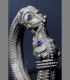 031 - Antico bracciale nuziale Maharani, argento, vetro di Aleppo, Udaipur, 18th secolo, India