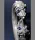 031 - Antico bracciale nuziale Maharani, argento, vetro di Aleppo, Udaipur, 18th secolo, India
